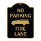 Signmission No Parking Fire Lane W/ Graphic, Black & Gold Aluminum Architectural Sign, 18" x 24", BG-1824-23624 A-DES-BG-1824-23624 - alternate 1